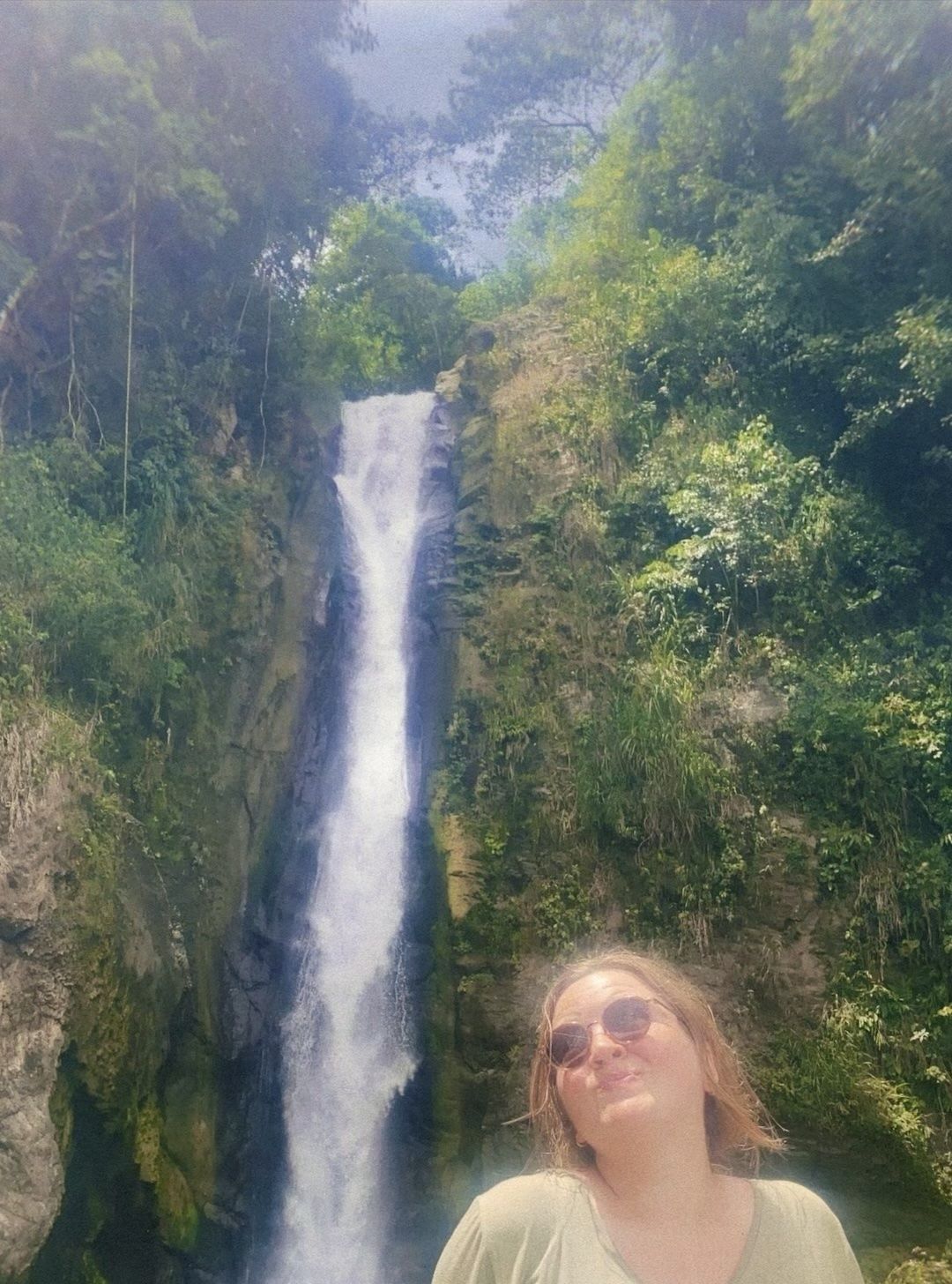 Emma at a waterfall